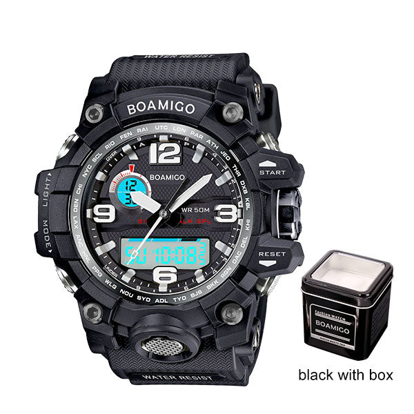 Men Dual Display Orange Watches