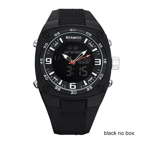 Men Dual Display Black Watches