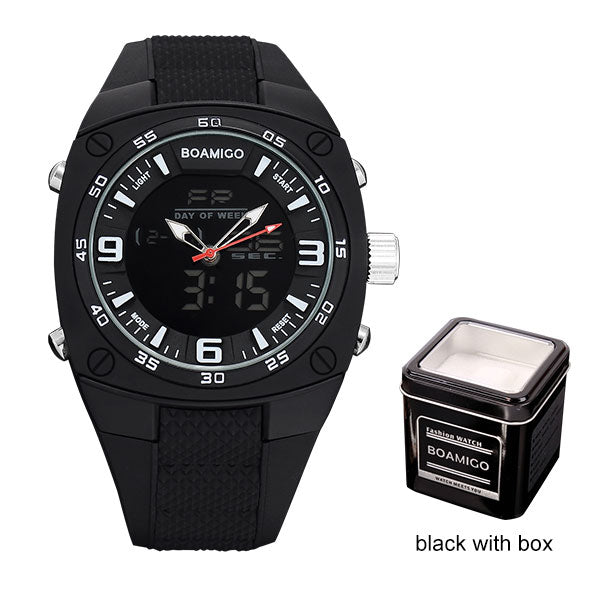 Men Dual Display Black Watches