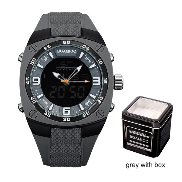Men Dual Display Black Watches