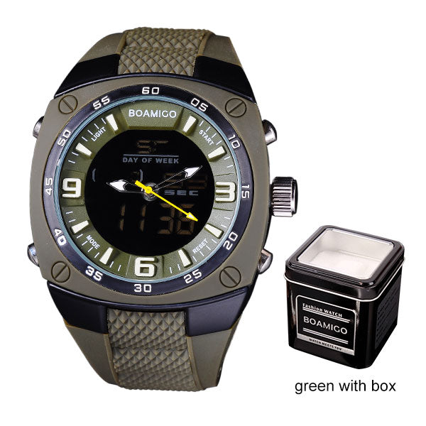 Men Dual Display Red Watches