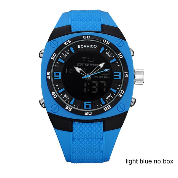 Men Dual Display Red Watches