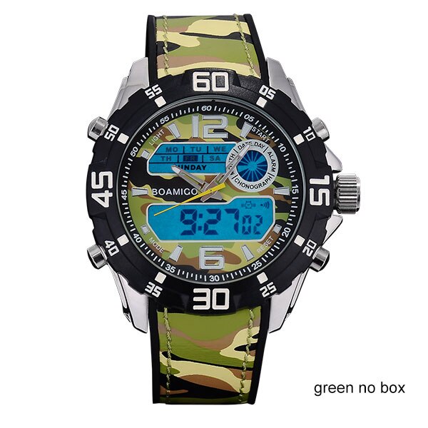 Men Dual Display Camo Watches