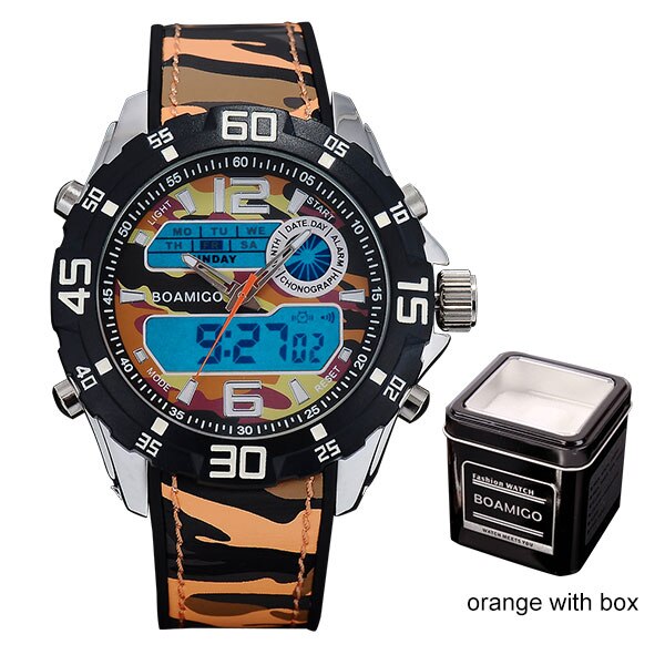 Men Dual Display Camo Watches
