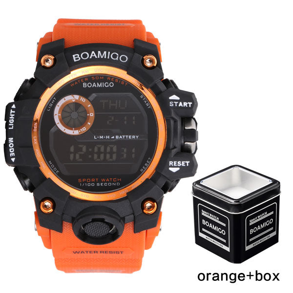 Men Sports Red Digital Watches