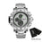 Men Dual Display Silver Watches