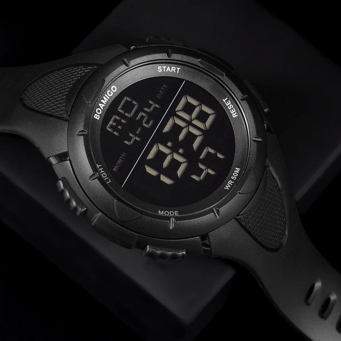 Men Sports Black Digital Watches