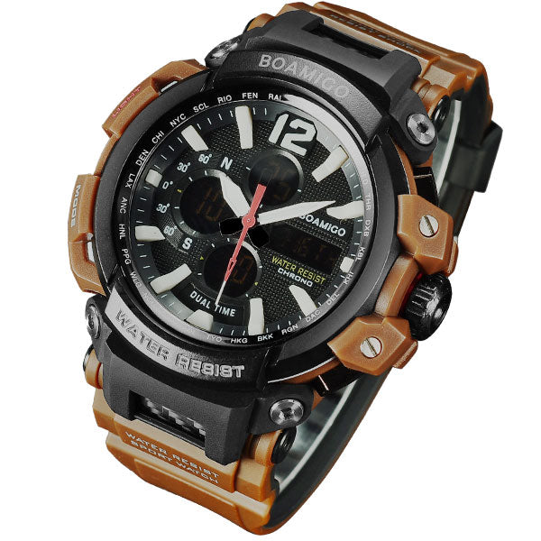 Men Dual Display Purple Watches