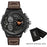 Men Dual Display Leather Watches