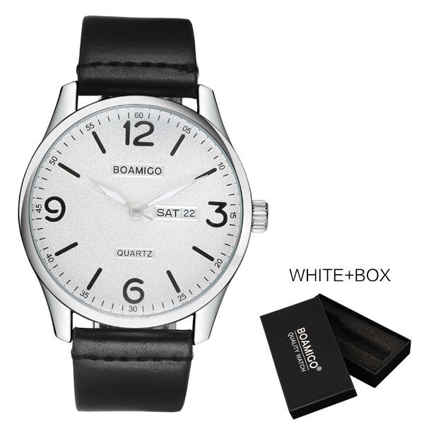 Men's Leather Quartz Watches