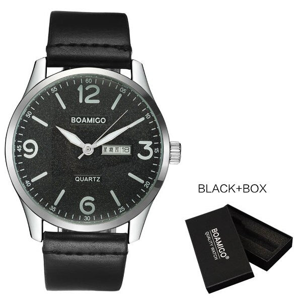 Men's Leather Quartz Watches