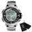 Men Dual Display Silver Watches